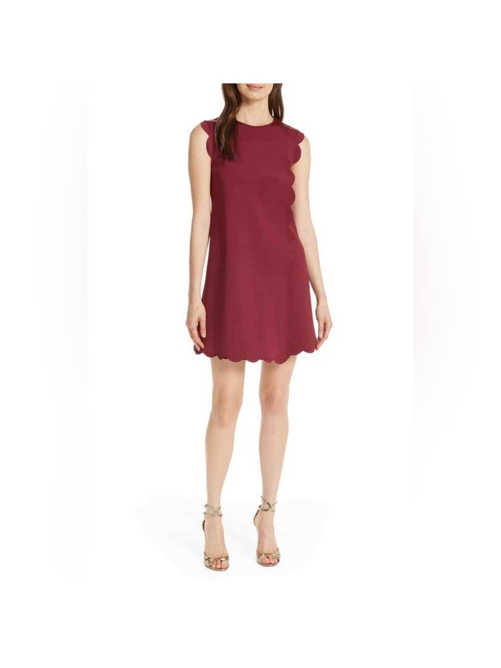 NWT Ted Baker London Jasmint Overlay Scallop Shift $259 Dress UK4